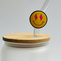 Straw Charm - Yellow Smiley Face