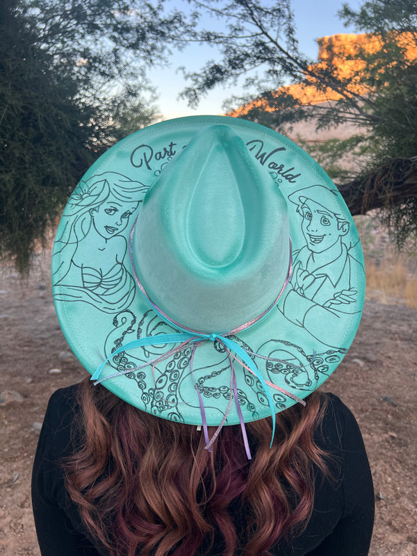 Custom Wide Brim Hat Little Mermaid Inspired1