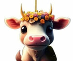 Flower cow Ornament