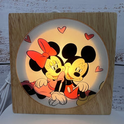 Mickey and Minnie Inspired Wood Night Light
