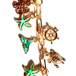 Teal Ocean Theme Charm Bag Charm