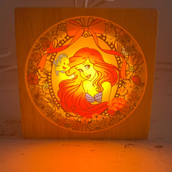 Ariel Inspired  Wood Night Light