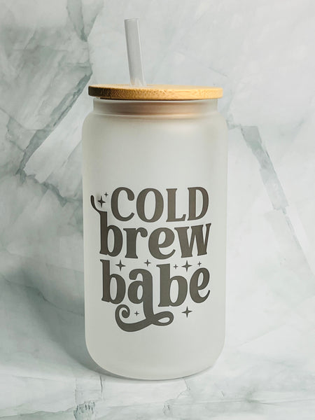 Cold Brew 16oz Glass Cup