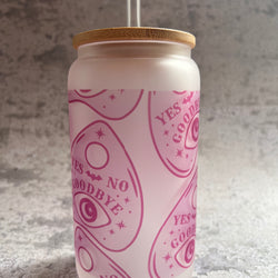 Glass Can Tumbler - Planchette Pink